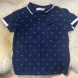 Zara Dark Blue Kids Polo with White Accents